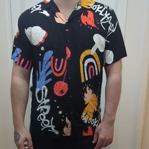 No Boundaries Black Multicolor Graphic Shirt
